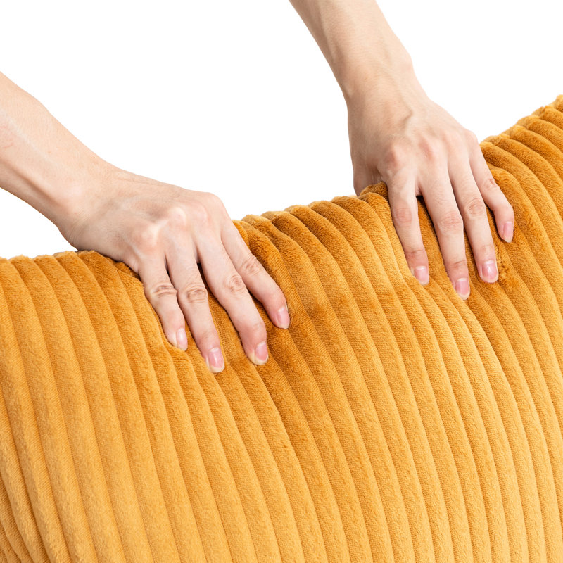 Orange Velours côtelé 5 - Siège 33005 5, configuration flexible, éponge haute densité, coussins décoratifs modulaires pour plusieurs personnes avec velours côtelé, sièges, siège souple, bourre