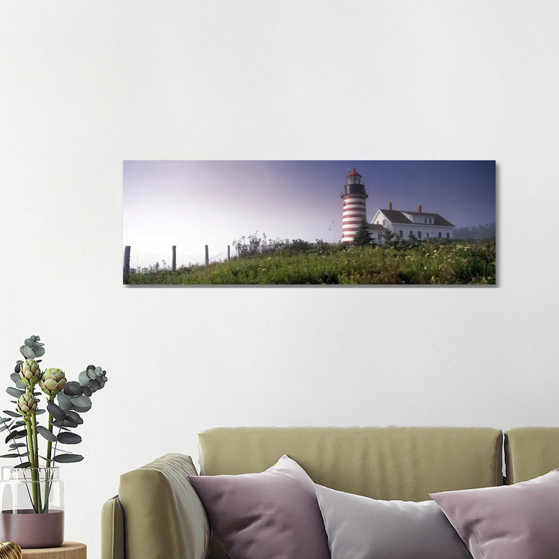 Low Angle View Of A Lighthouse - Wrapped Canvas Panoramic Print, 121.92 cm H x 40.64 cm W x 1.91 cm D