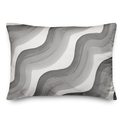 Coussin extérieur bleu et rose Waves