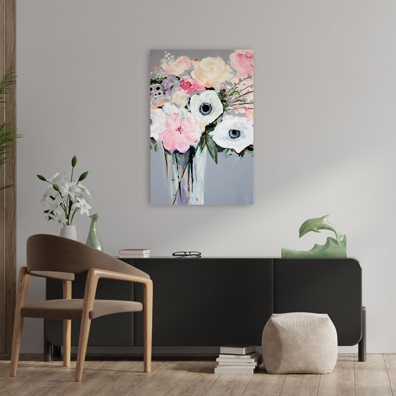 Sweetie Pie - art floral contemporain et fleurs de nature morte, H 36 po x l 24 po