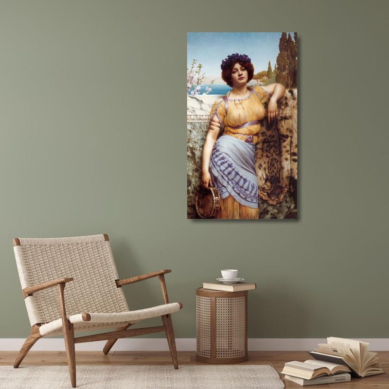 «Ionian Dancing Girl» par John William Godward - Art mural sur toile tendue avec châssis, H 40 po x l 28 po