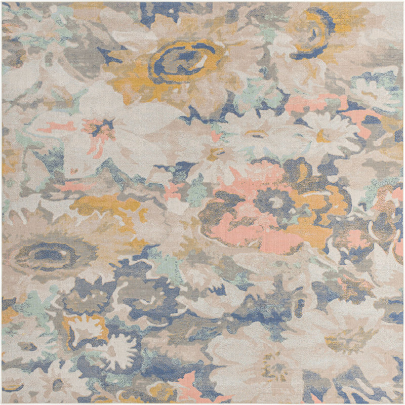 Floral Indoor Rug, Square 8'