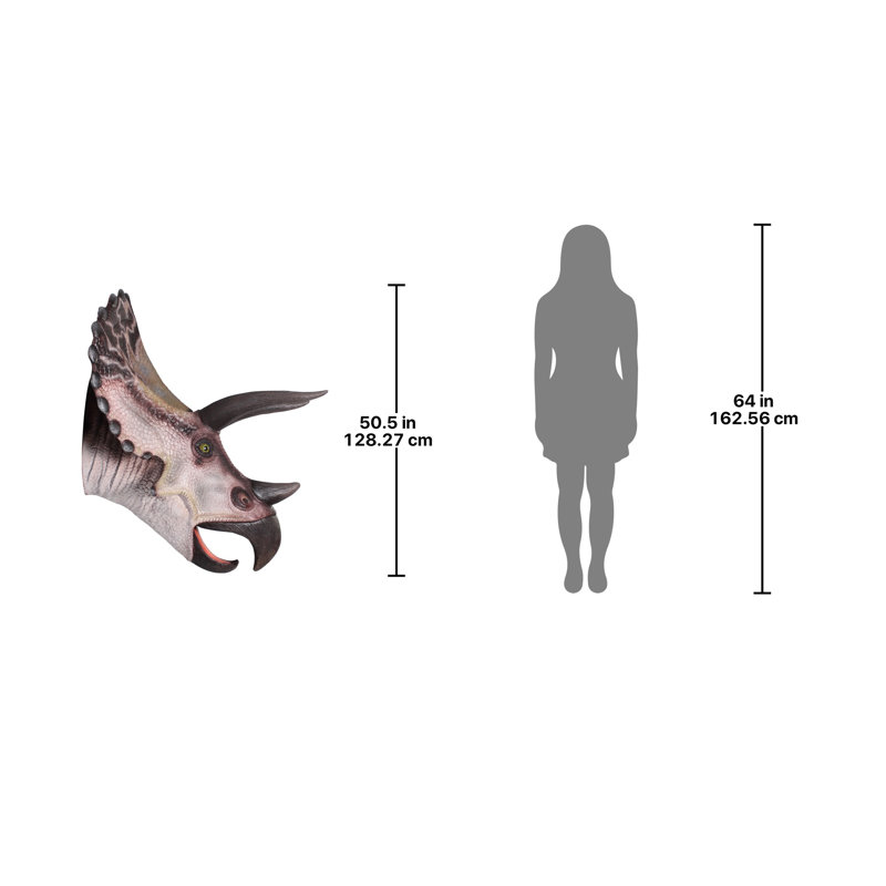 Trophée mural tricératops de dinosaure géant