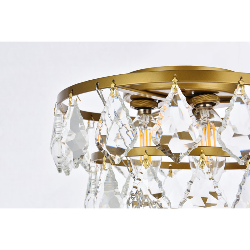 Plafonnier encastré 3 lumières Bryd, Laiton, H 9 po x l 10 po x P 10 po