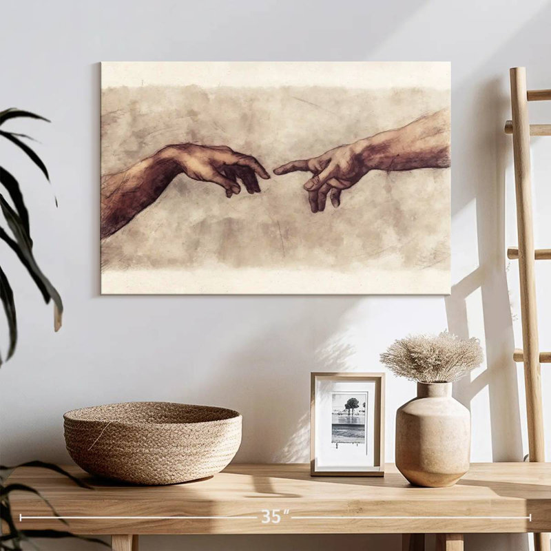 Leisha Angels Touching Fingers, H 16 po x l 24 po