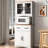 Kitchen White - 2 Upper Door Cabinets & Louvered Cabinet Doors Enhance Your Wooden Wood Color Countertop Stylish Design
