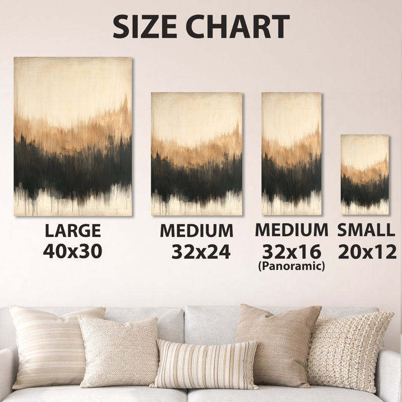 Beige et noir, formes modernes - décor transitionnel abstrait en métal, impression moderne en métal, L 16 po x H 32 po