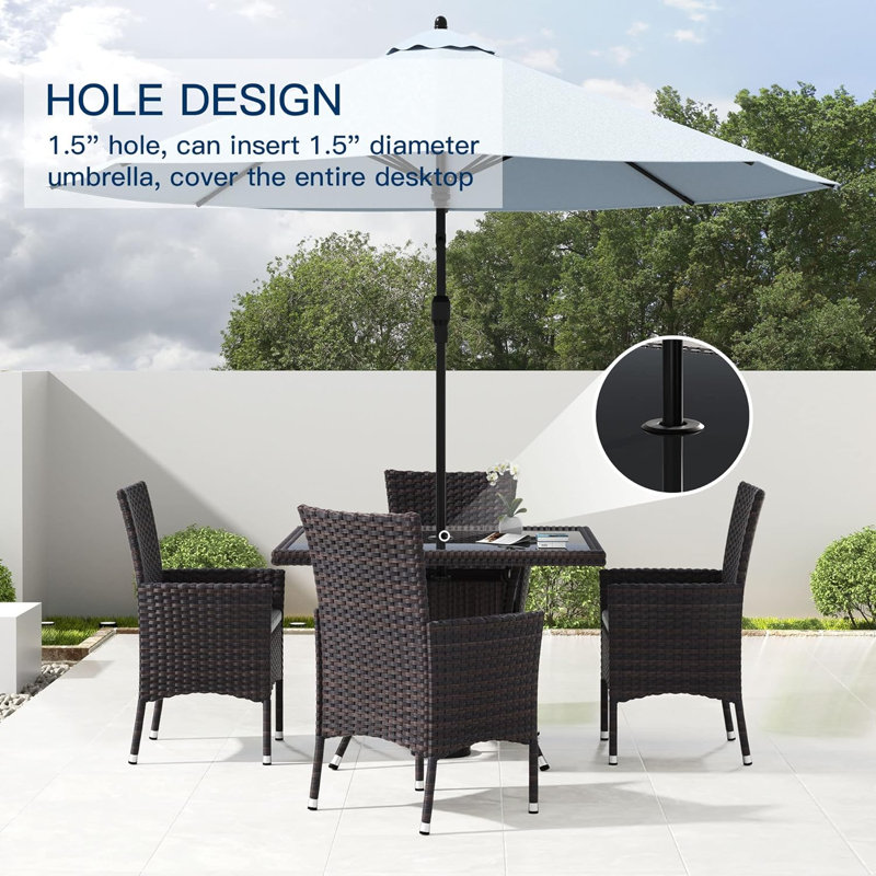Eddiel 4 - Person Patio Dining Set with Rectangular Table
