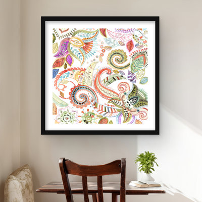 Watercolor Paisley Floral | Spiritual Framed Matted Print