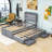 Eddra Size Multifunctional Platform Bed with LED Headboard,  Storage, and Pull-Out Twin Trundle-979544704-997466541