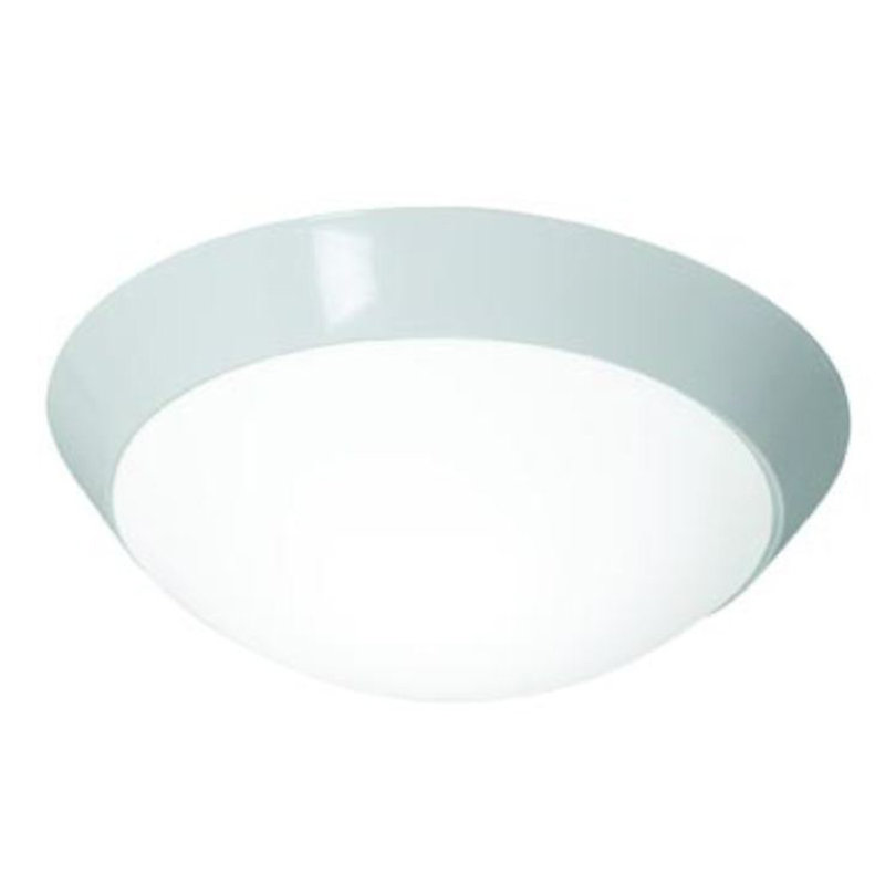 Capp Glass Flush Mount, White, 5" H x 15" W x 15" D