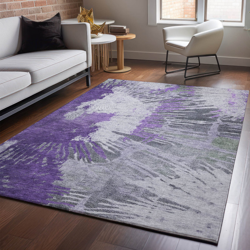 Tapis mauve Premium lavable à la machine, Rectangle 9' x 12'