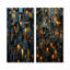 «Copper Canyons Skycrapers Cityscape», ensemble de 2 pièces murales abstraites en métal-1068269307