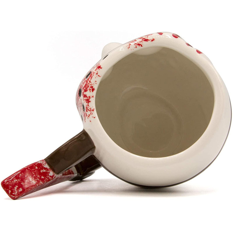 Tasse en céramique sculptée en 3D avec masque 13 oz