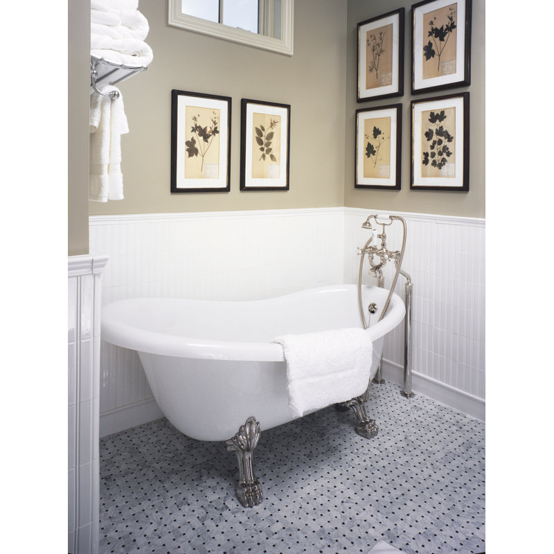 Edwardian™ Exposed 3 Handle Floor Mounted Clawfoot Tub Faucet, Polished Chrome