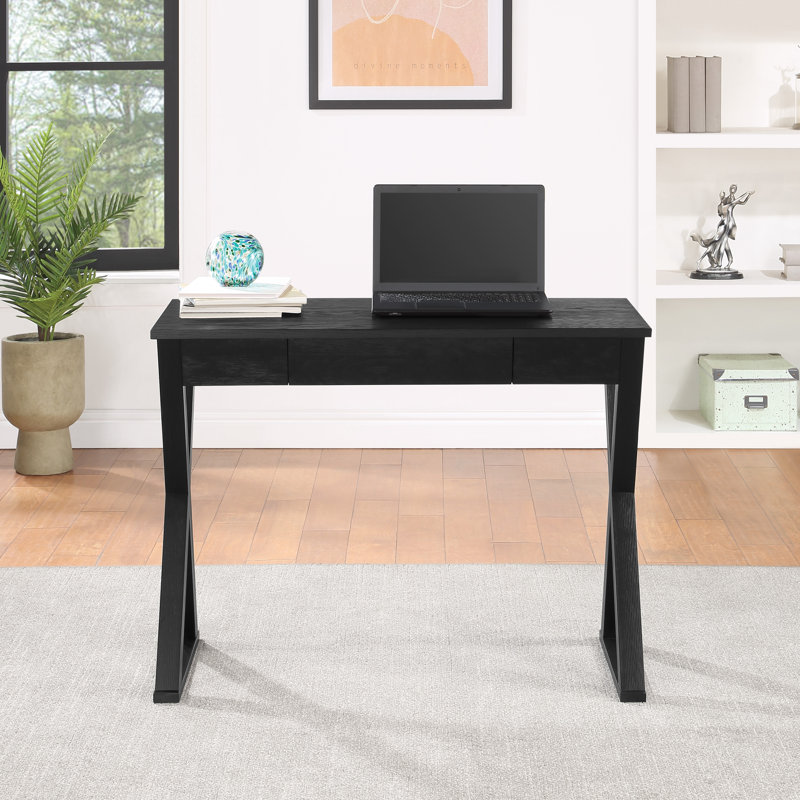 Writing Desk with Drawer, Black