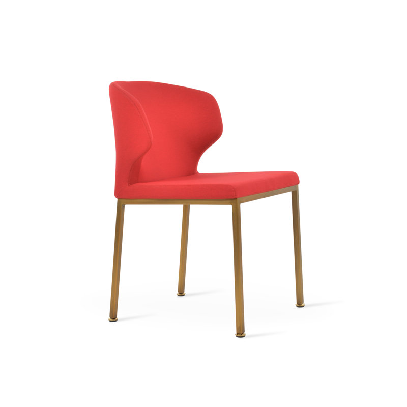 Chaise d'appoint Amed, Laiton, Rouge d’époque