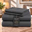 Ensemble de draps 4 pièces Queen, 100 % coton égyptien, 1000 fils/cm², blanc-133793618-133793627