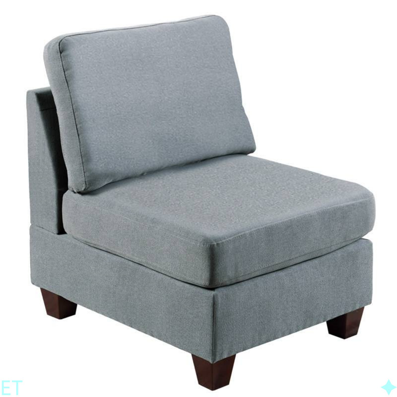 Chaise sans accoudoirs en tissu 1pc, Gris