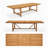 Wayland 13-Piece Outdoor Rectangular Extendable Dining Table And Chairs Set | Teak Finish & Aluminum | Ideal For Patio, Light Brown Table