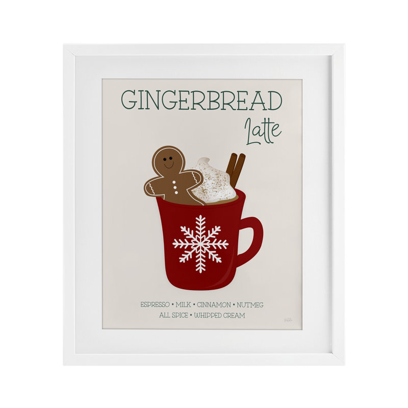 «Gingerbread Latte Seasonal Drink», reproduction encadrée sous verre, design par Natalie Carpentieri, H 16 po x l 13 po