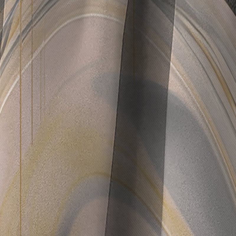 Gold And Black Mystic Mulanje VI - Shapes Curtain - Blackout Abstract Curtain - 1 Panels, 52" W x 108" L