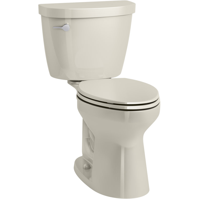 Cimarron 1.28 GPF Water Efficient Elongated Two-Piece Toilet (Seat Not Included), Black, Left-Hand