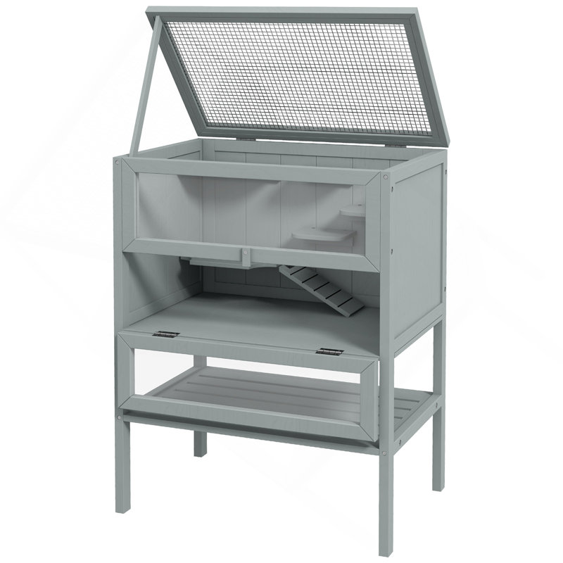 Cage à 3 niveaux Pawhut, Gris