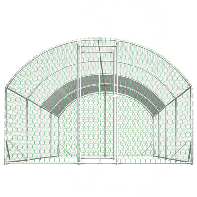 Grand poulailler en métal de 26 pi x 9 pi x 6 pi, cage à volaille, couverture de poulailler avec couvercle imperméable, ferme extérieure, enclos à poules, facile à assembler et à nettoyer