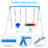 Klo Kick 700lbs Metal Swing Set with 1 Saucer Swing and 1 Toddler Swing