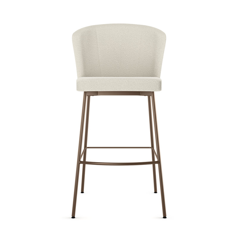 Tabouret de bar et de comptoir Anani, Crème, Bronze, Tabouret de comptoir (siège d'une hauteur de 27,2