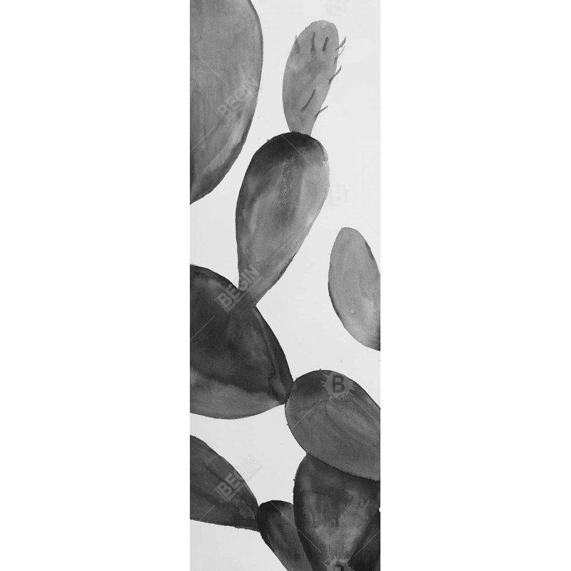 Cactus en niveaux de gris - toile noire et blanche pour la décoration intérieure