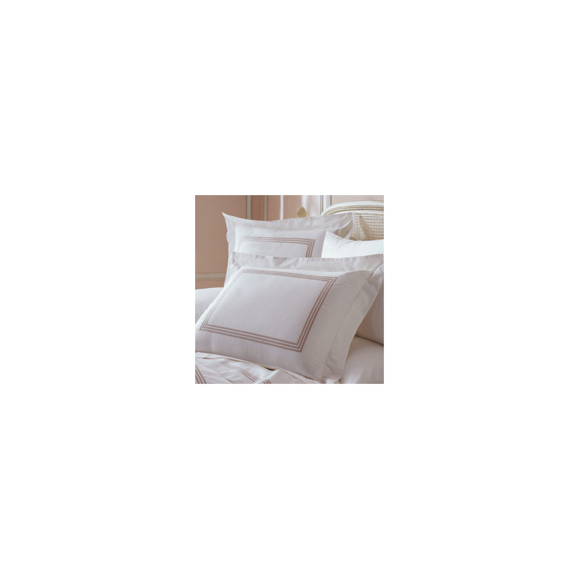 Janay Cotton Pillow Sham, Taupe / White, Standard