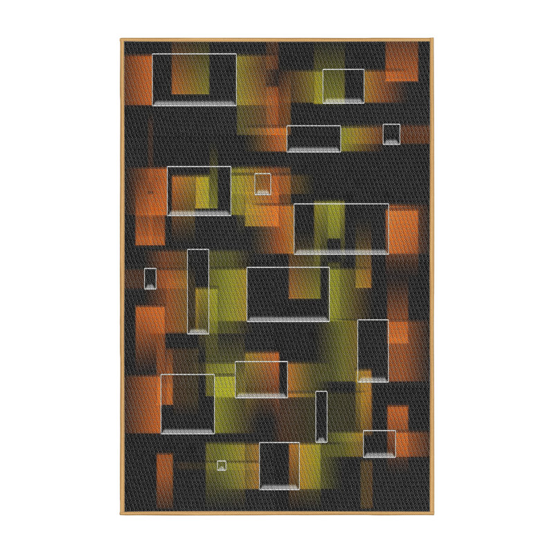 Tapis vert / noir Power Loom, Rectangle 5 pi x 7 pi
