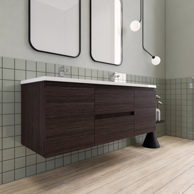 Meuble-lavabo double 60 po Alcester Ivy Bronx