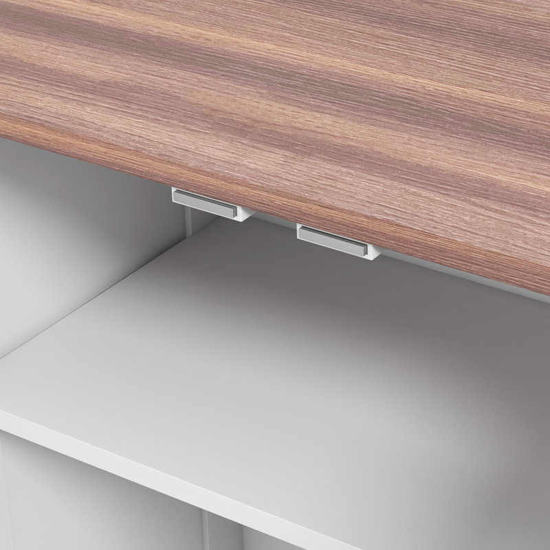 Station d'alimentation pour chien, armoire de rangement pour nourriture pour chien avec bols cachés pour chien, panneau réglable, crochets pour chiens de taille moyenne, bois