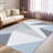 Blue Grey Geometric carpet-easy to clean, machine-washable, soft and comfortable; suitable for door mats, kitchens, living rooms, bedrooms, corridors, and laundry areas. Easy to clean, durable carpet for home decoration.-129890121