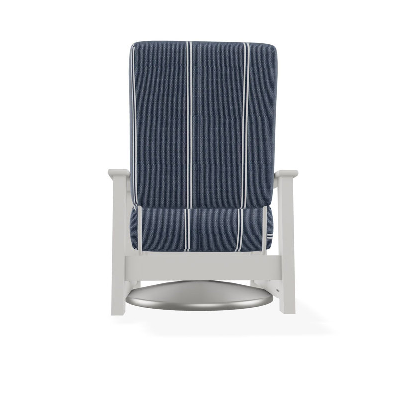 Chaise berçante pivotante cachée en polymère Leeward, Spectre indigo Sunbrella®, Neige