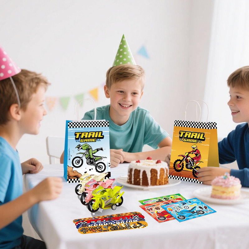 Motocyclette, 110 pièces de fête d'anniversaire Motocross