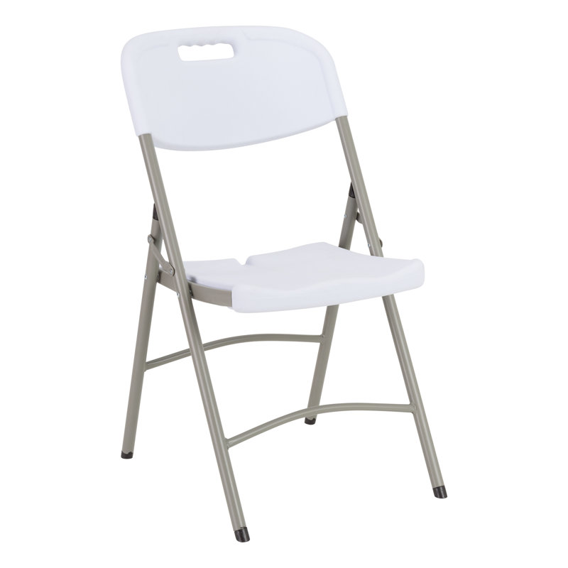 Blow-Molded Commercial Grade Plastic Folding Chairs, Blanc