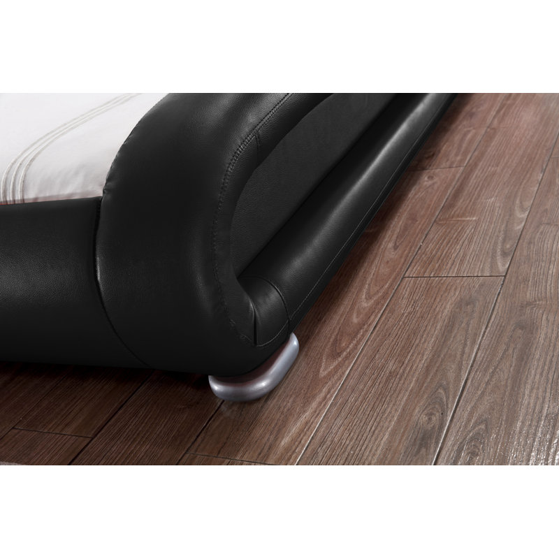 Albricus Upholstered Sleigh Bed, Black, King