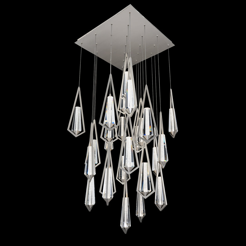 Devotion LED Pendant, 18" H x 28" W x 28" D, Satin Nickel, 25 Lights