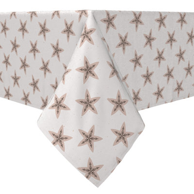 Fabric Textile Products, Inc. Rectangular Tablecloth, 100% Cotton, 60X84", Rustic Stars