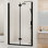Porte de douche pliante pivotante semi-sans cadre à charnières l 34-35,2 po x H 72 po, verre trempé 1/4 po (6 mm), panneau de salle de bain pliable, installation réversible
