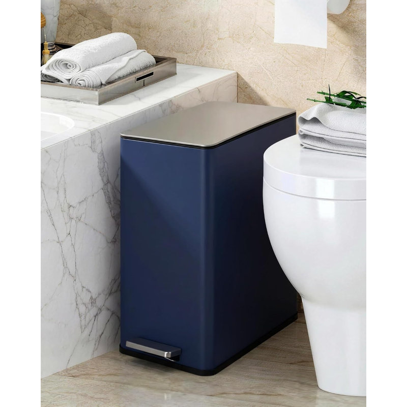 Stainless Steel Kitchen Trash Can, Navy
