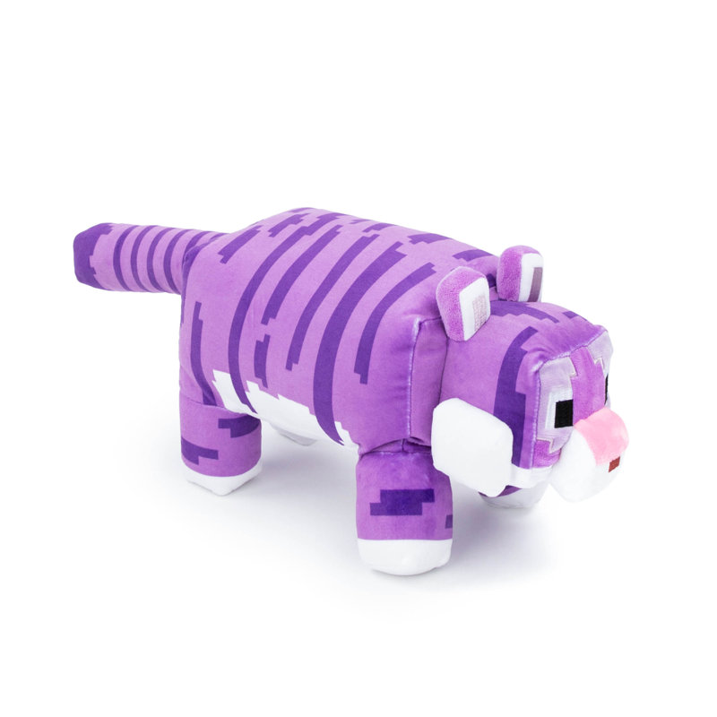 Minecraft Purple Tiger Plush Pillow - Soft Stuffed Animal