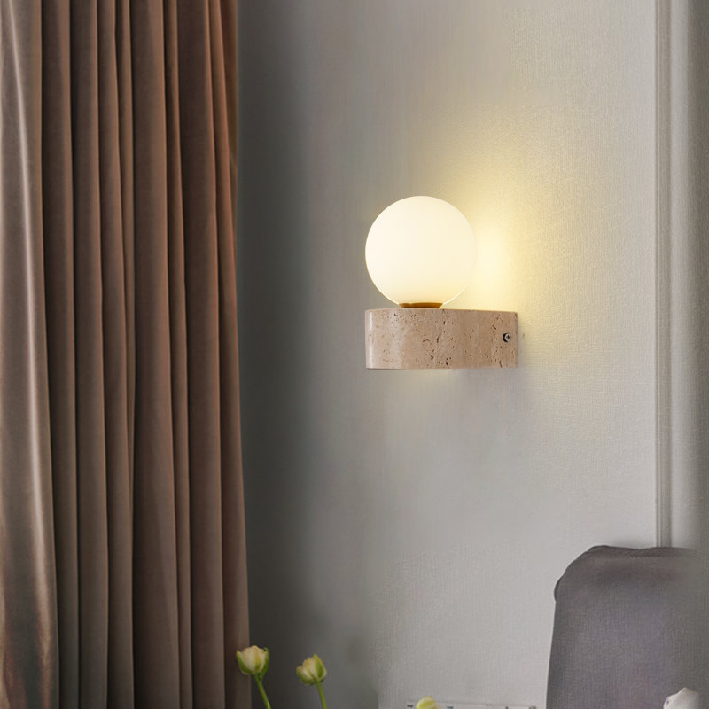 1-Light Stone Wall Sconce Hallway Wall Light Fixtures Small Wall Sconce