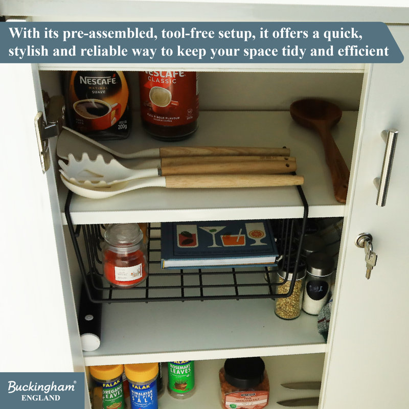 Buckingham Under Shelf Storage Organizing Basket, 30 cm 