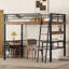 Lit mezzanine en métal avec bureau intégré