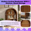 Bibliothèque arquée moderne avec 3 tablettes, armoire de rangement en bois de noyer pour le salon, la chambre à coucher-1504370735